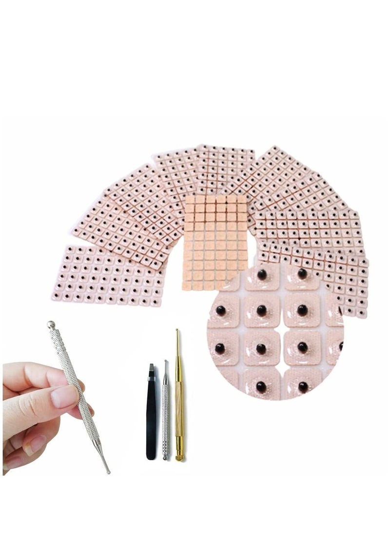 KASTWAVE Multi-Condition Ear Seeds Acupuncture Kit Facial Reflexology Tools with Acupuncture Ear Press Seeds 600Pcs Acupuncture Pen Tweezers  - Image 1