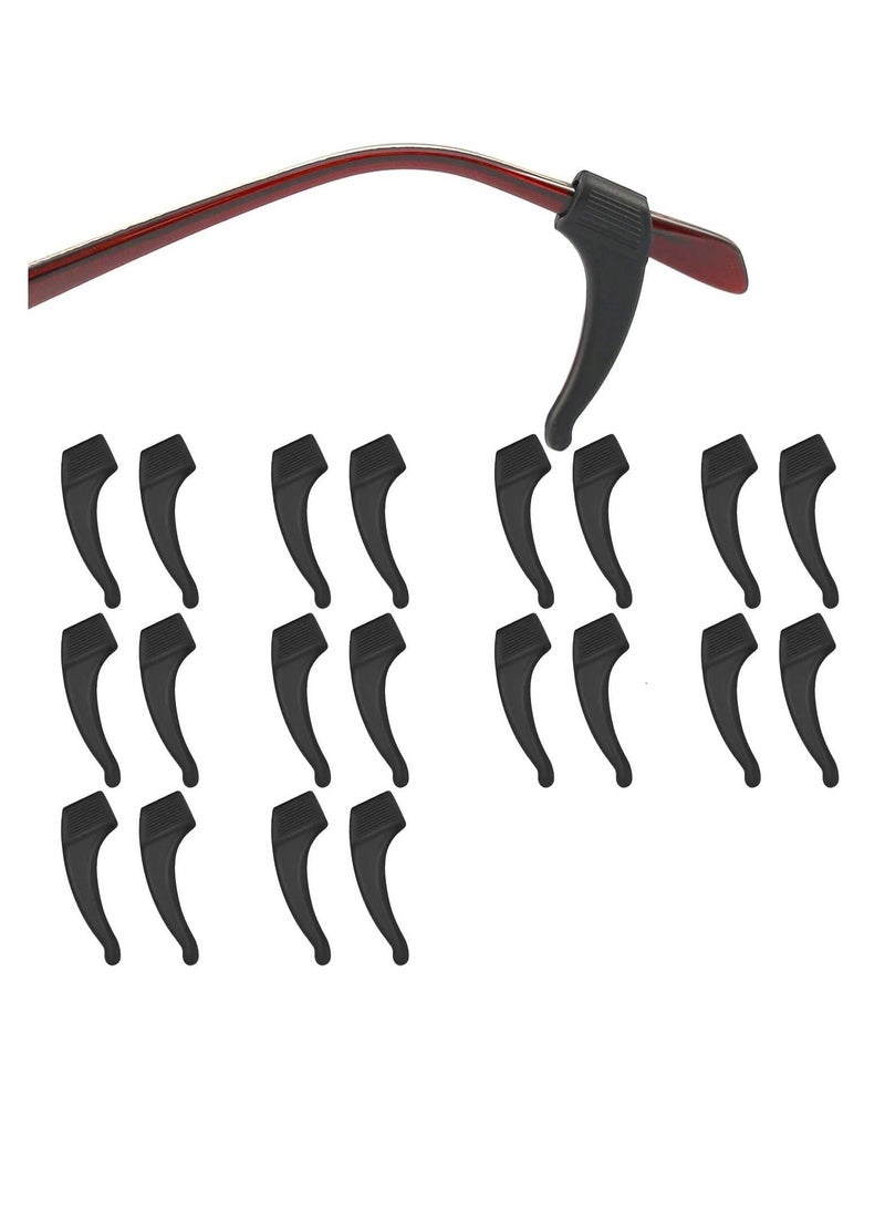 SYOSI Anti-Slip Eyeglass Ear Grips Hook Comfortable,Eyeglasses Retainers,Silicone Elastic Eyeglasses Temple,For Eyewear Sunglasses Spectacles Glasses,Sports Eyeglasses 10 Pairs (Black)  - Image 1