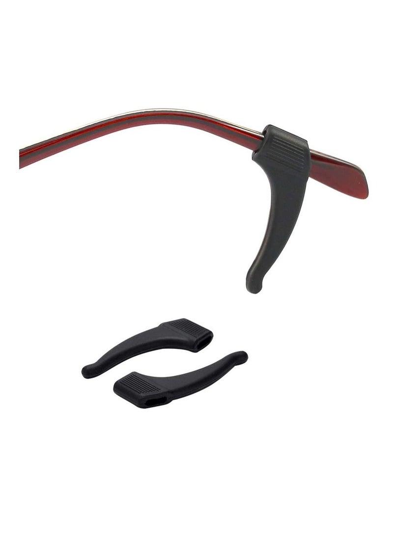 SYOSI Anti-Slip Eyeglass Ear Grips Hook Comfortable,Eyeglasses Retainers,Silicone Elastic Eyeglasses Temple,For Eyewear Sunglasses Spectacles Glasses,Sports Eyeglasses 10 Pairs (Black)  - Image 3