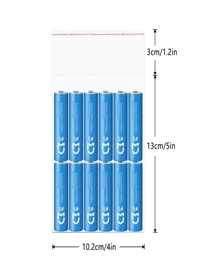 BornFeel 4" × 5" 500 قطعة أكياس سيلوفان قابلة لإعادة الإغلاق أكياس لاصقة ذاتية الإغلاق 1 مل أكياس سيلوفان شفافة للمجوهرات والأقراط والحلويات والمخبوزات والشمع والصابون والبسكويت (9 أحجام للاختيار) - Image 2