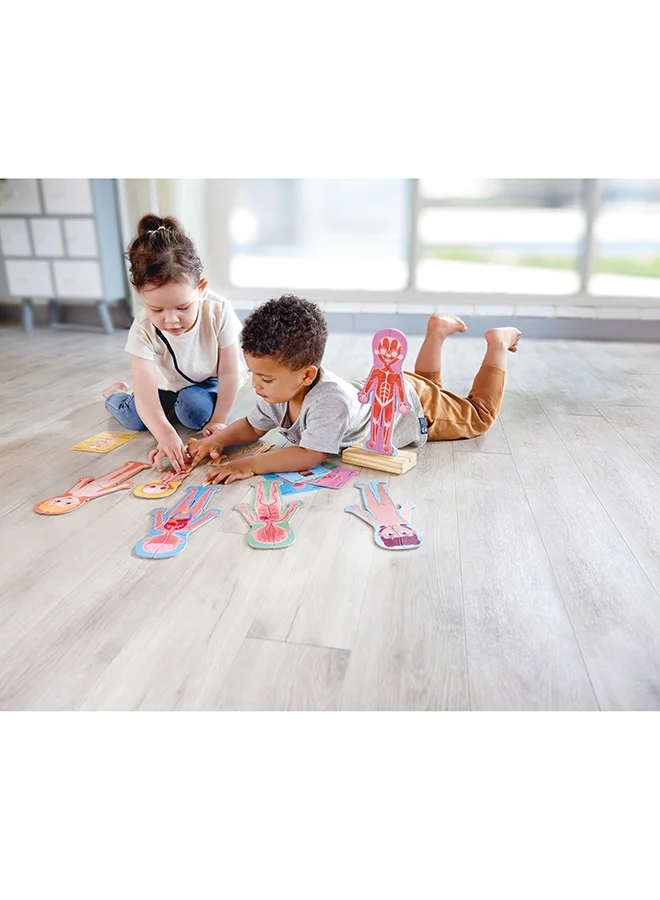 هيب Hape Human Body Magnetic Puzzle |Identify Human Body Parts|Toddler Brain Development |Learning Puzzle | Toys for Toddlers & Kids | School Toys | 68 pcs |  Sustainable Toys FSC Certified