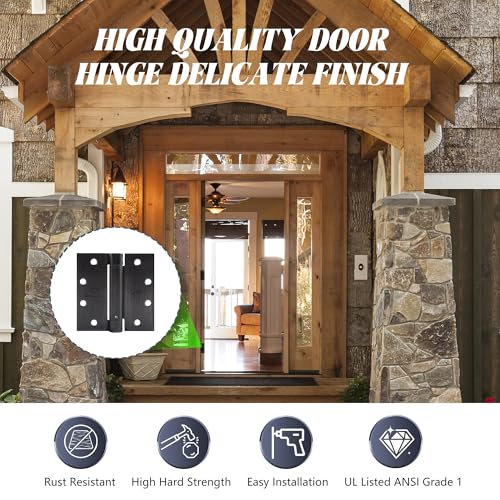 SORGMACH Self Closing Door Hinge 4-1/2 inch Oil Rubbed Bronze Auto Close Hinge Adjustable 4 ½"x 4 ½" Inch Spring Hinges Door Closer Hinge Square Corner Commercial Auto Self-Closing 3 Pieces - Image 5