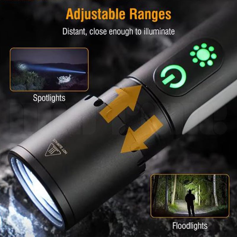 Marrone Rechargeable Flashlights High Lumens Super Bright Flash Light Power Bank Light Zoomable LED Flashlight with 9 Light Modes Portable Light Flash Lights for Camping - Image 3