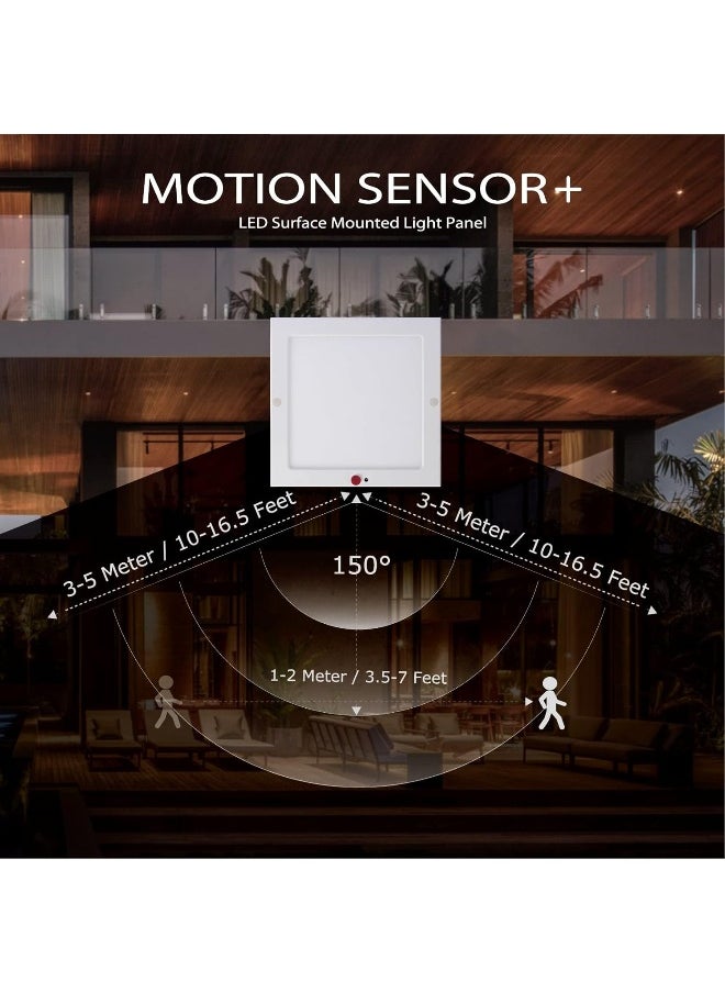 Generic SINCELIGHT PIR LED Motion Sensor Ceiling Mounted Light Fixture, 18W Ultrathin Panel Shape, ON/Off Automatic, Dual Sensor Mode Switchable  - Image 4