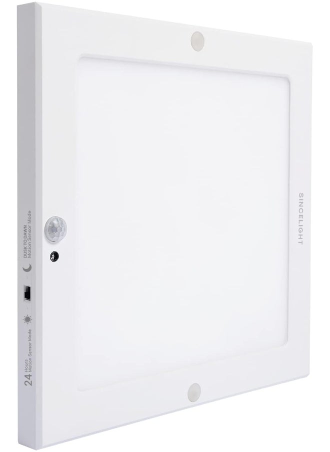 Generic SINCELIGHT PIR LED Motion Sensor Ceiling Mounted Light Fixture, 18W Ultrathin Panel Shape, ON/Off Automatic, Dual Sensor Mode Switchable  - Image 1