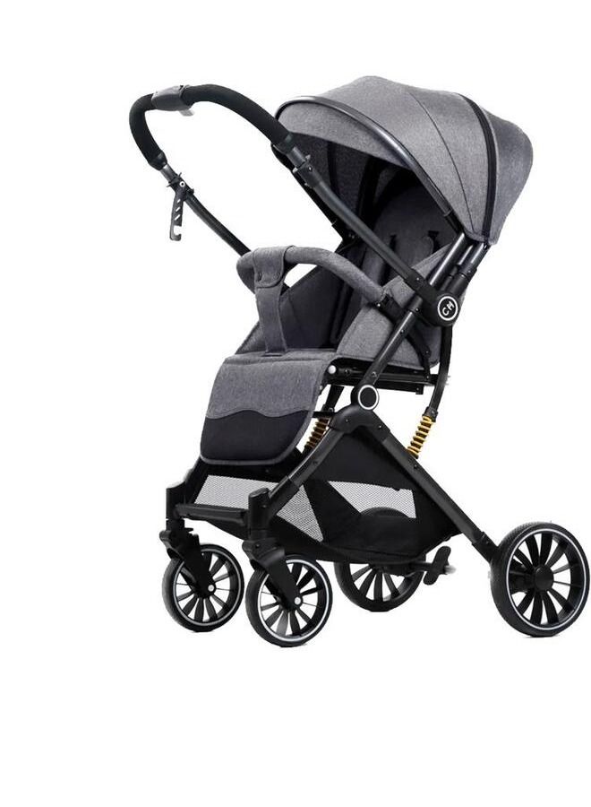Lightweight Baby Stroller Carryable Two Ways One Button Folding Canopy Newborn Stroller