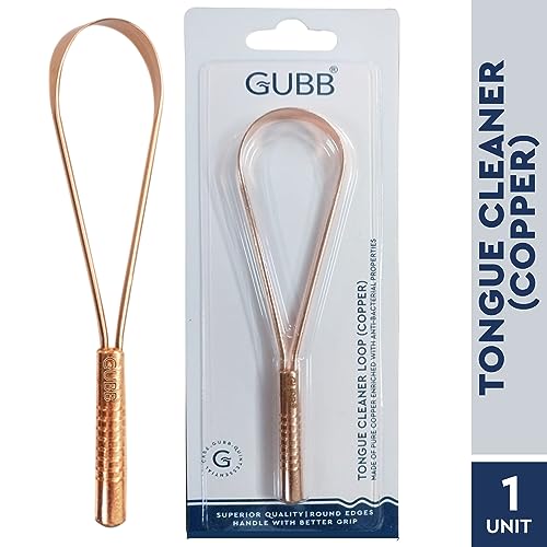 GUBB Copper Tongue Cleaner For Kids & Adults | For Fresh Breath & Bacteria Removal | Improved Taste Sense & Oral Hygiene | Ayurvedic Tongue Scraper For Bad Breath (With Loop) - Image 2