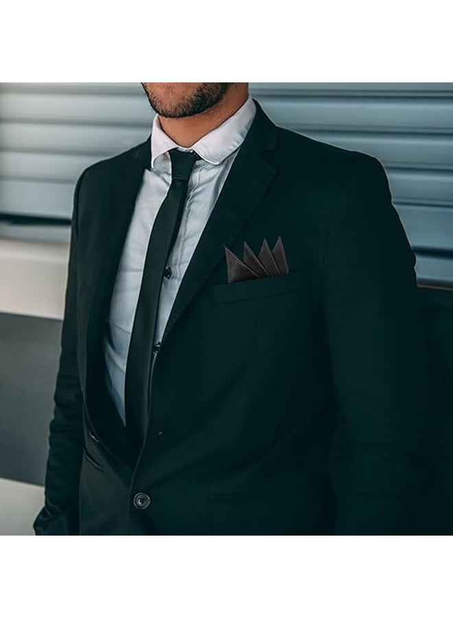 2 Pack Pocket Squares for Men Men's Handkerchief Mens Pocket Squares Set Hankies for Wedding Party (Black  White) - Image 2