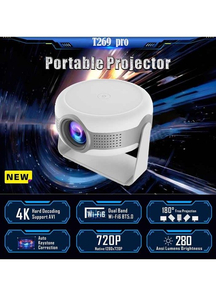 T269pro Android 12.0 Projector Smart Portable HD Mini 4K Proyector 1080P Auto Correction Home Theater Projecteur  - Image 5