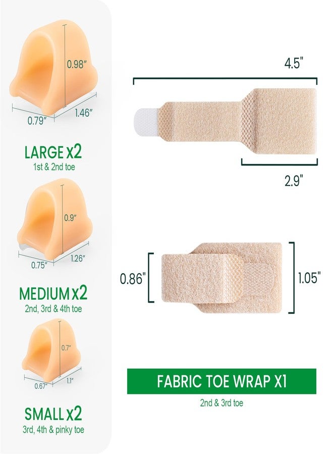 Bukihome Hammertoe Corrector - 6 Count Gel Toe Straighteners and 1 Count Broken Toe Wrap - Realign Bent, Curled, Crooked, Claw, Hammer Toes - Toe Corrector Splints for Men and Women, 4 Different Sizes - Image 2