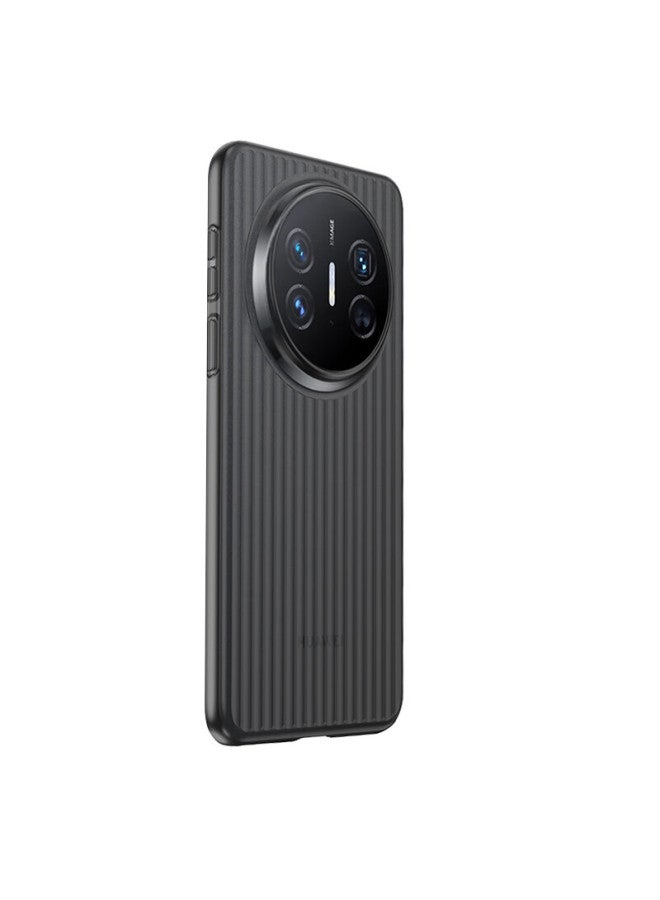 Kmaxai Ultra-thin Matte Pp Case For Huawei Mate 70 Pro, Mate 70 Pro+ Protective Cover, Full Coverage Lens, Anti-slip, Semi-transparent, Simple Design, Corrugated Pattern - Transparent Black - Image 2
