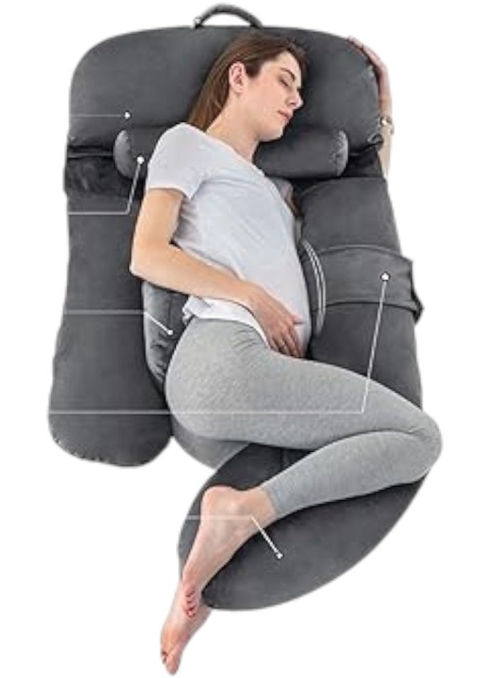 molody U-Shaped Carrying Pillow to Support Whole Body, Back, Hips, Legs and Abdomen Suitable for Pregnant Women  - Image 2