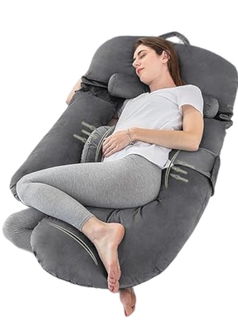 molody U-Shaped Carrying Pillow to Support Whole Body, Back, Hips, Legs and Abdomen Suitable for Pregnant Women  - Image 4