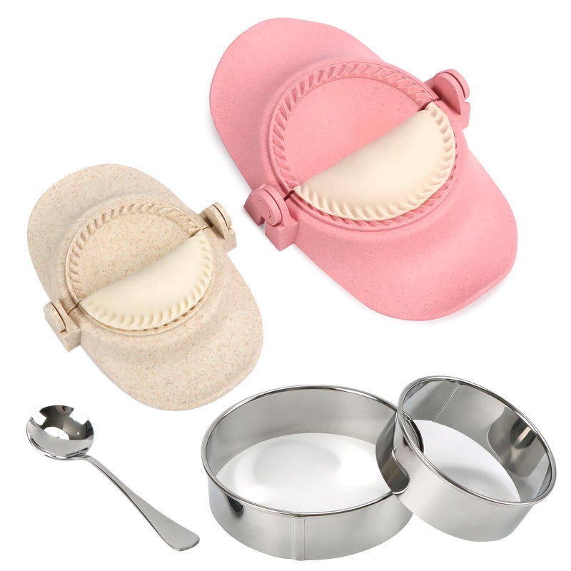KAYCROWN KAYCROWN Empanada Maker Press Dumpling Maker Press L4M3 Dumpling Mold with Dough Cutter  Stuffing Spoon Empanadas Press Mold for Pierogi Ravioli Gyoza Maker 