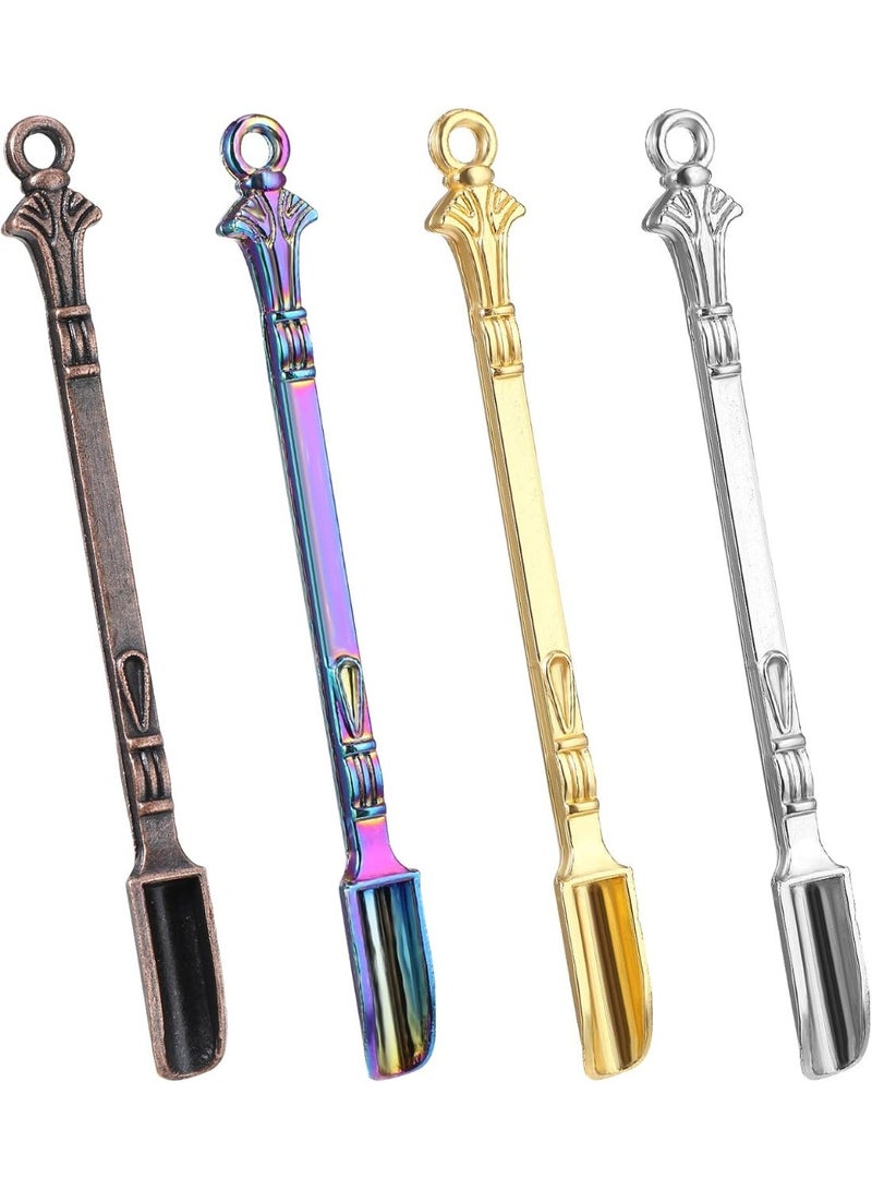 ChicAbode 8 Pcs Mini Spoons, Multicolor Tiny Metal Shovel Spoons, Mini Pendant Spoons for Necklace, Keychain, and Decorative Accessories - Image 1