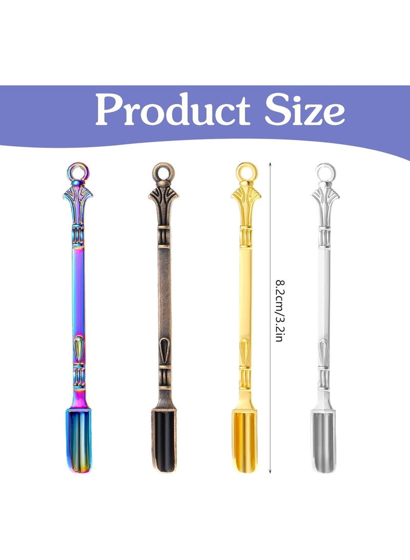 ChicAbode 8 Pcs Mini Spoons, Multicolor Tiny Metal Shovel Spoons, Mini Pendant Spoons for Necklace, Keychain, and Decorative Accessories - Image 2