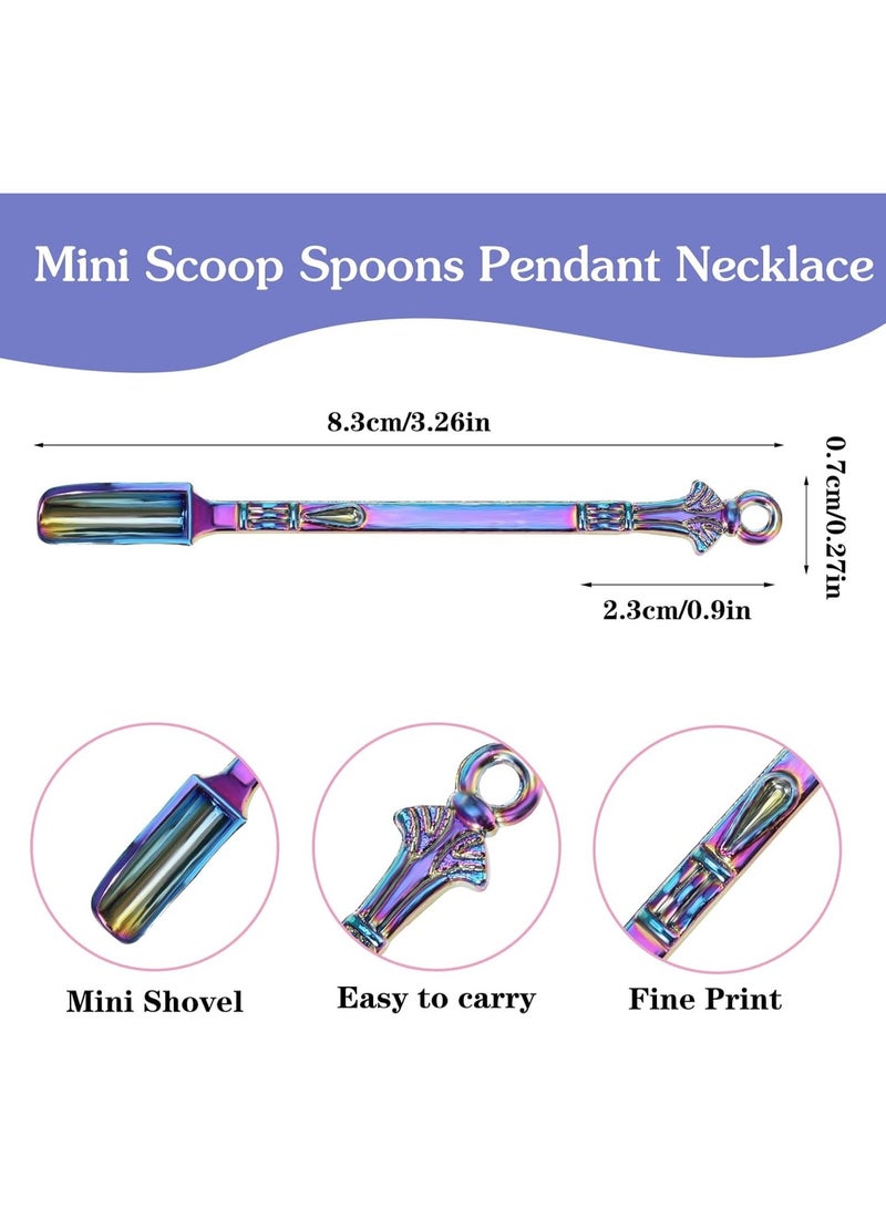 ChicAbode 8 Pcs Mini Spoons, Multicolor Tiny Metal Shovel Spoons, Mini Pendant Spoons for Necklace, Keychain, and Decorative Accessories - Image 3