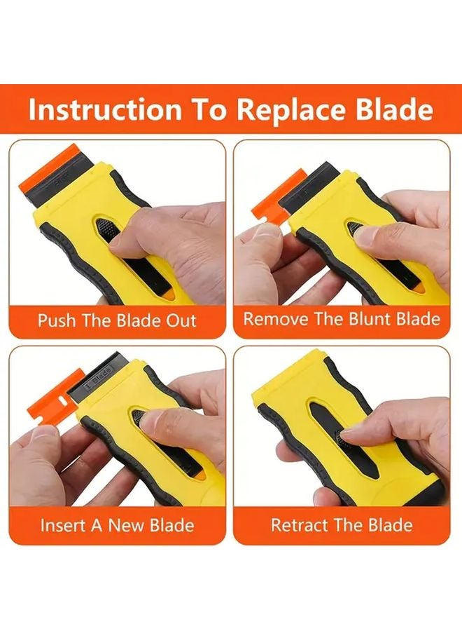 Orange Blades 100PCS Heavy Duty Dual Edged Scraper For Glass Ceramic Plastic Paint Stickers Labels - Image 5