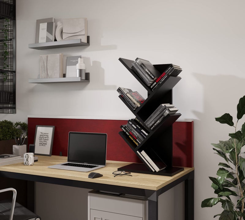 ComfortCove Tree Bookcase, Office Free Standing Book Shelf, Storage Shelf for Living Room, Bedroom, Kitchen, 5 Shelves, Black - Image 2