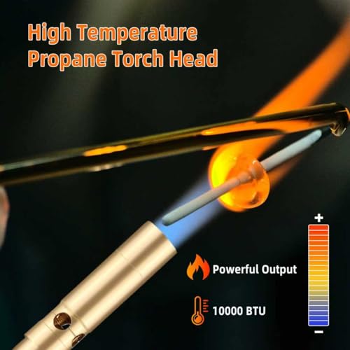 DOMINOX Propane Torch Head, Manual Start Solid Brass Brazing Torch Fuel by Propane CGA600 Cylinder, Blow Torch for Soldering, Brazing, Welding, Thawing and Cooking(Only Torch) - Image 2