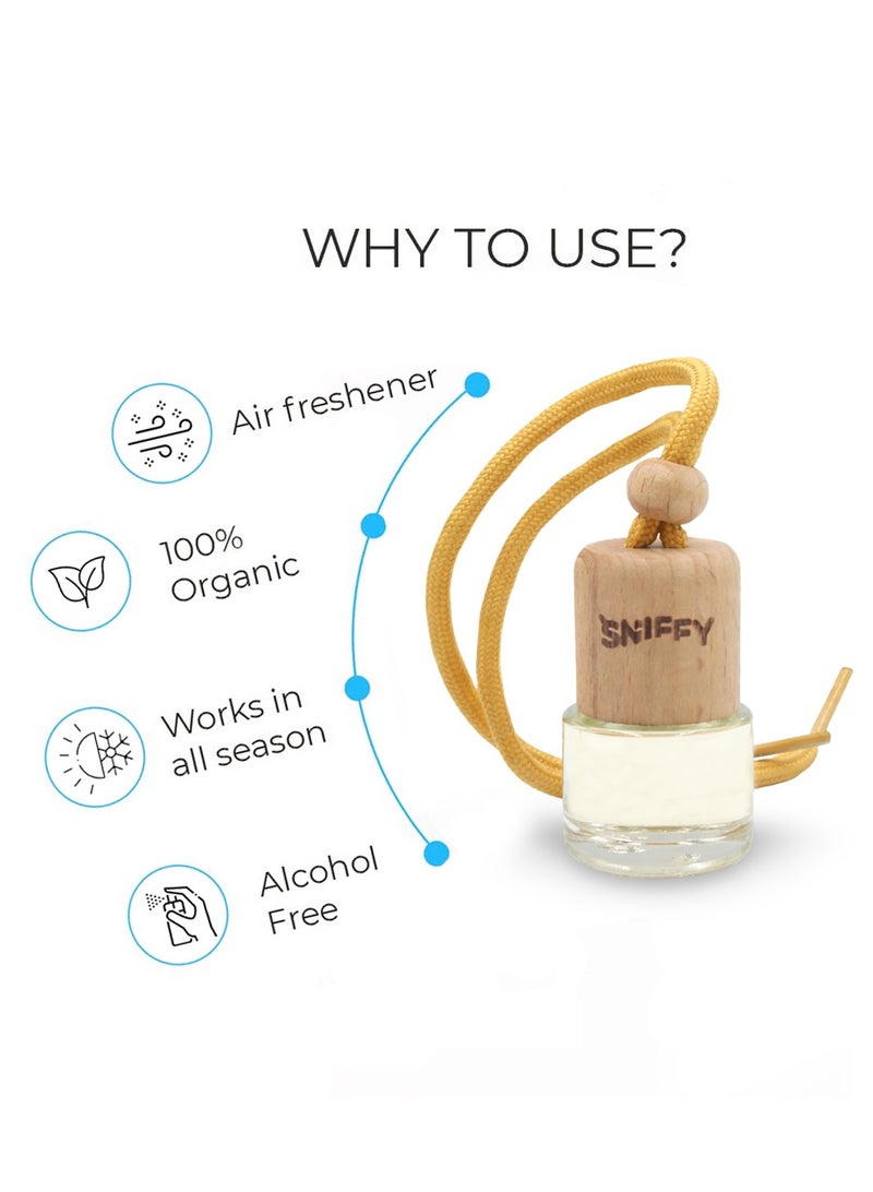 SNIFFY Strawberry Car Air Freshener Hanging Diffuser – 100% Organic & Alcohol-Free Essential Oil Perfume for Home, Office, Bedroom & Meditation – Long Lasting All-Weather Fragrance, Non-Toxic, Spill-Proof Wooden Cap Glass Bottle – Refreshing - Image 4