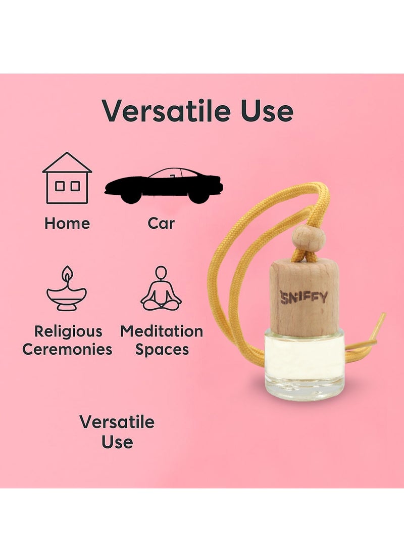 SNIFFY Strawberry Car Air Freshener Hanging Diffuser – 100% Organic & Alcohol-Free Essential Oil Perfume for Home, Office, Bedroom & Meditation – Long Lasting All-Weather Fragrance, Non-Toxic, Spill-Proof Wooden Cap Glass Bottle – Refreshing - Image 5