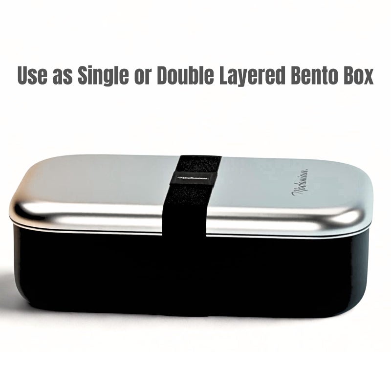 Modaniam Leak Proof Stainless Steel Bento Box, Stainless Steel Lunch Box For Adults, Metal Bento Box, Japanese Lunch Container, Large With Compartment, Korean Bentobox, Non Toxic, Microwave Safe - Image 3