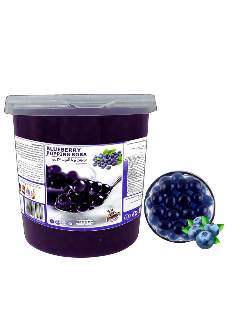 IBUBBLE TEA HOUSE Blueberry Popping Boba 3kg - Image 1