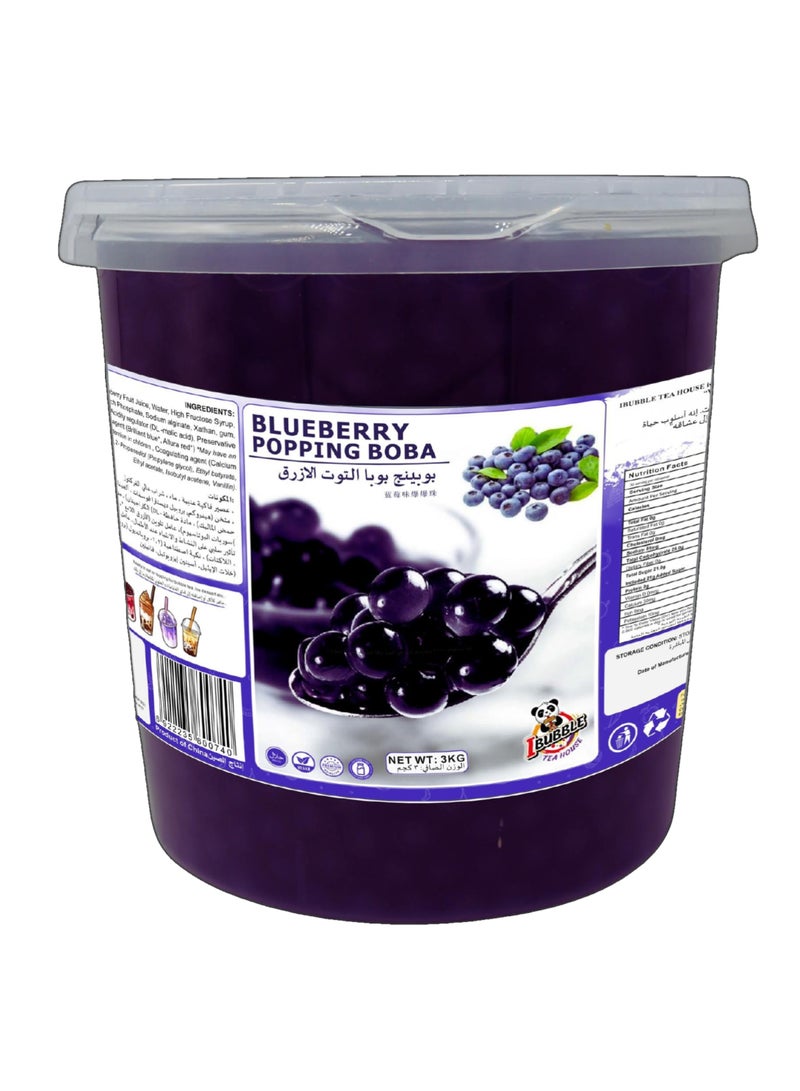 IBUBBLE TEA HOUSE Blueberry Popping Boba 3kg - Image 2