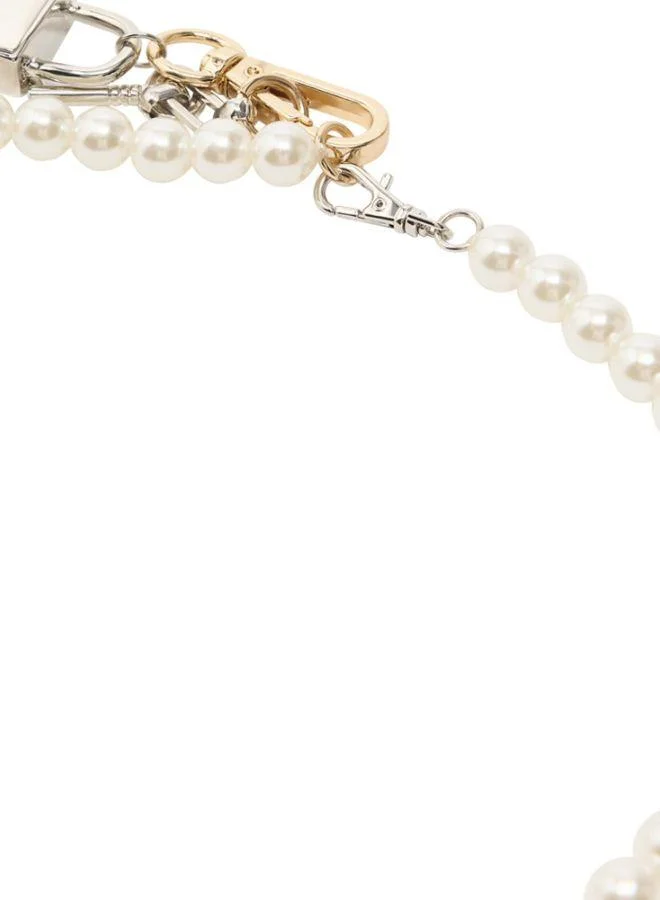 Parfois Multicolour Necklace Of Pearls With Padlock Pendant for Women | Best Price UAE
