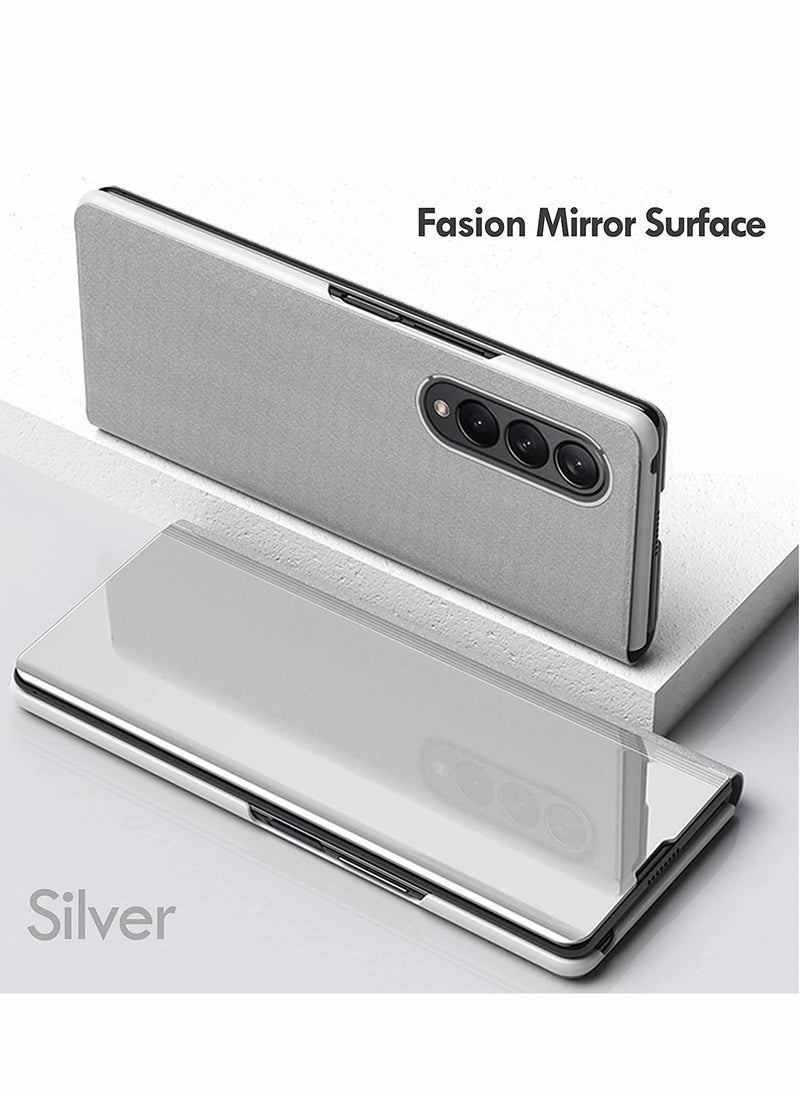 Y&D Case for Samsung Z Fold 3 Cover, Plating Mirror Makeup Phone Flip Shockproof Cover  - Image 3