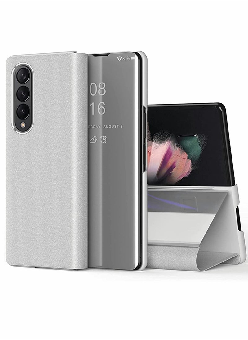 Y&D Case for Samsung Z Fold 3 Cover, Plating Mirror Makeup Phone Flip Shockproof Cover  - Image 1