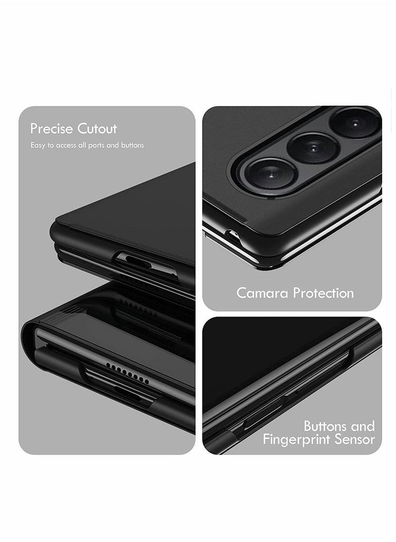 Y&D Case for Samsung Z Fold 3 Cover, Plating Mirror Makeup Phone Flip Shockproof Cover  - Image 5