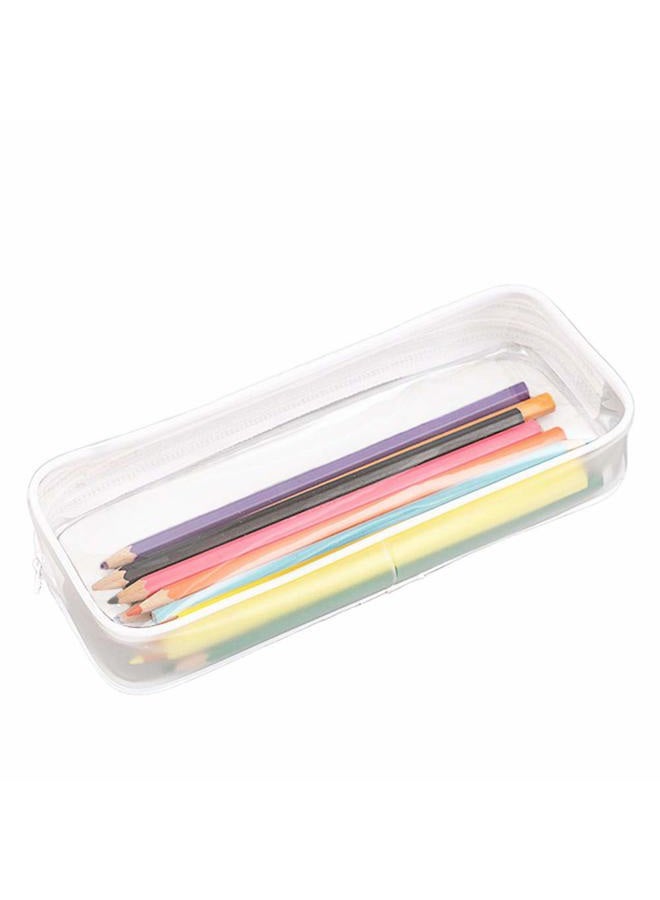 Funny live Clear Pen Pencil Case Pouch Big Capacity Pencil Case Bag Storage Bag Holder Transparent PVC Pen Bag Pencil Pouch for Office & School Supplies, Travel Cosmetic Makeup Bag, White - Image 2