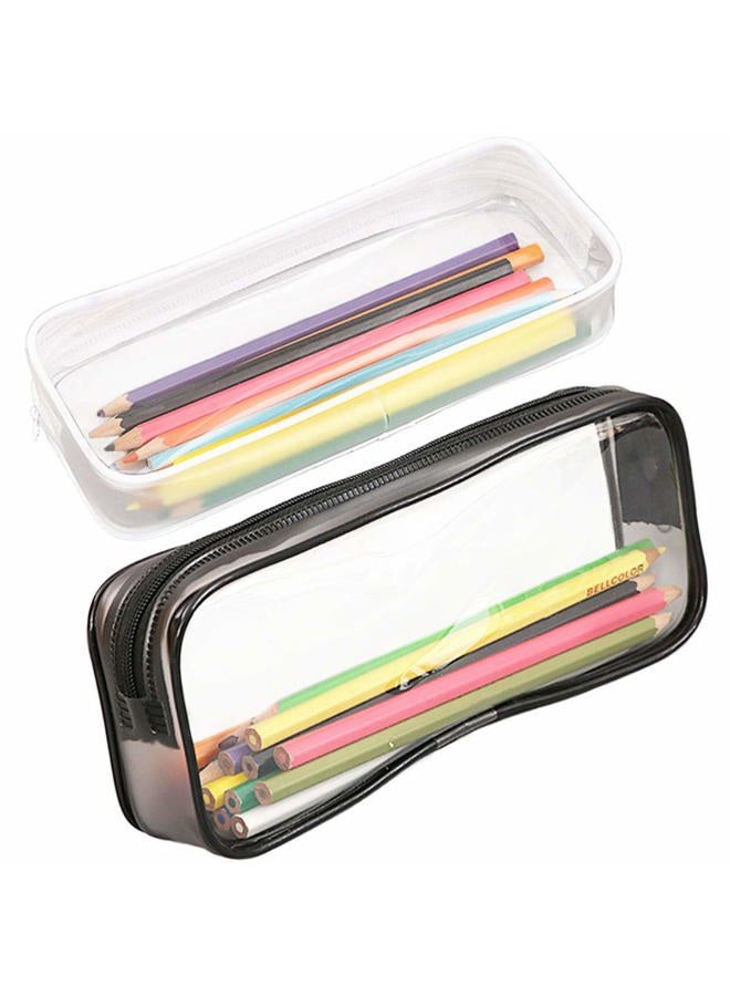 Funny live Clear Pen Pencil Case Pouch Big Capacity Pencil Case Bag Storage Bag Holder Transparent PVC Pen Bag Pencil Pouch for Office & School Supplies, Travel Cosmetic Makeup Bag, White - Image 4