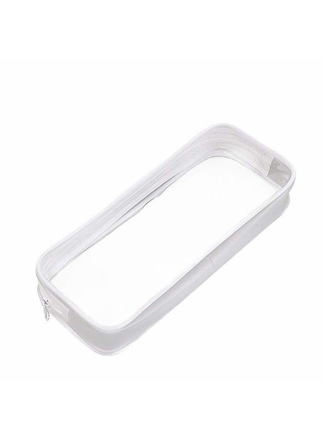 Funny live Clear Pen Pencil Case Pouch Big Capacity Pencil Case Bag Storage Bag Holder Transparent PVC Pen Bag Pencil Pouch for Office & School Supplies, Travel Cosmetic Makeup Bag, White - Image 3