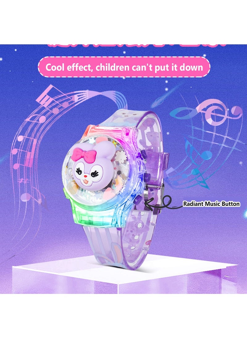 Hello Kitty 3 Pcs Cartoon Children's Watch,Children's Watch Toy with Light Effect,Kids Electronic Watch with Music,Rotatable watch,Flip-top Cartoon Watch for Kids(Cinnamoroll Stardew and Hello Kitty) - Image 2