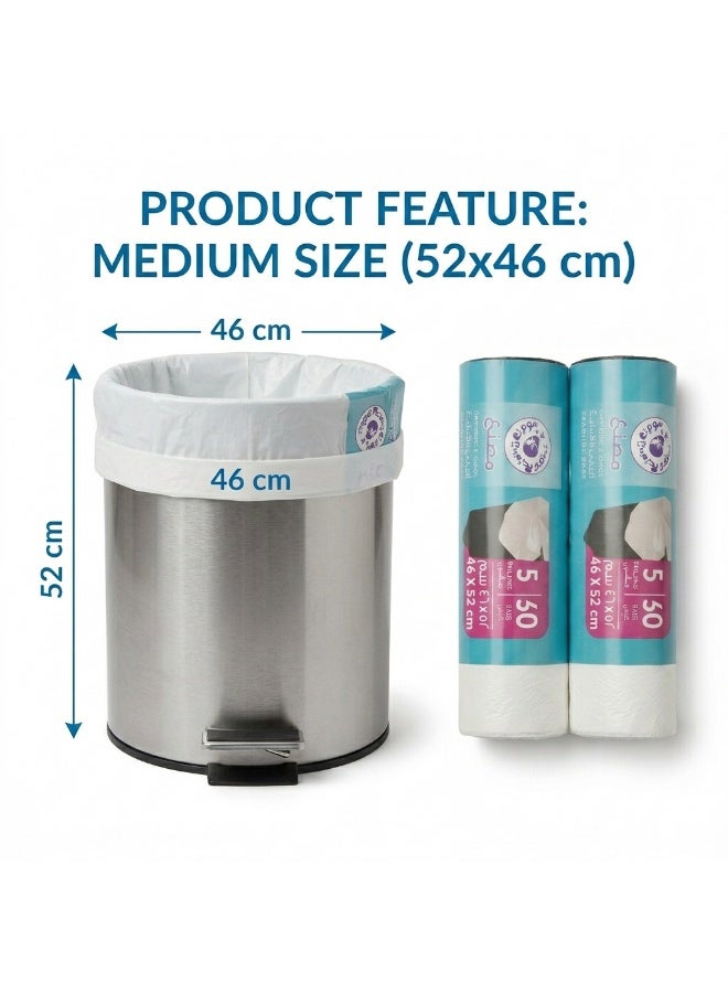 Aurheim Garbage bags trash rolls 5 gallons, 60 bag, 30 bag per roll (2-Rolls 5 Gallon (52x46)) - Image 5
