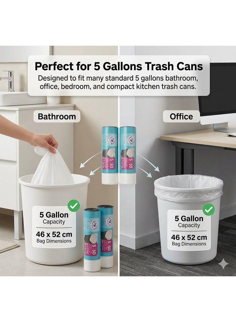 Aurheim Garbage bags trash rolls 5 gallons, 60 bag, 30 bag per roll (2-Rolls 5 Gallon (52x46)) - Image 2