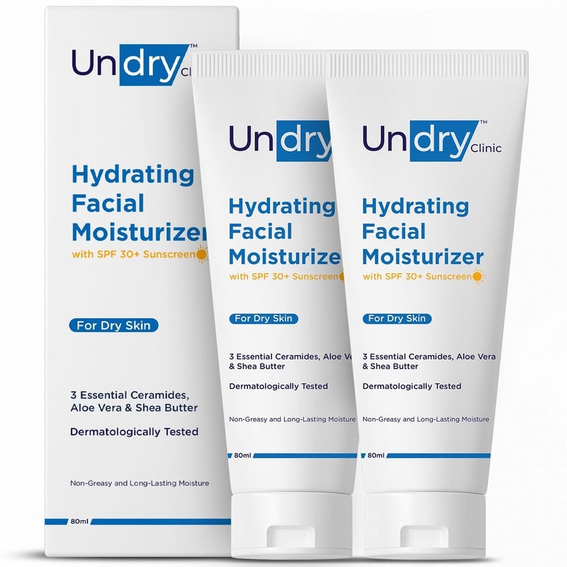 Undry Facial Moisturizer for Dry Skin 80ml Pack of 2 Moisturizer for Face - Image 1