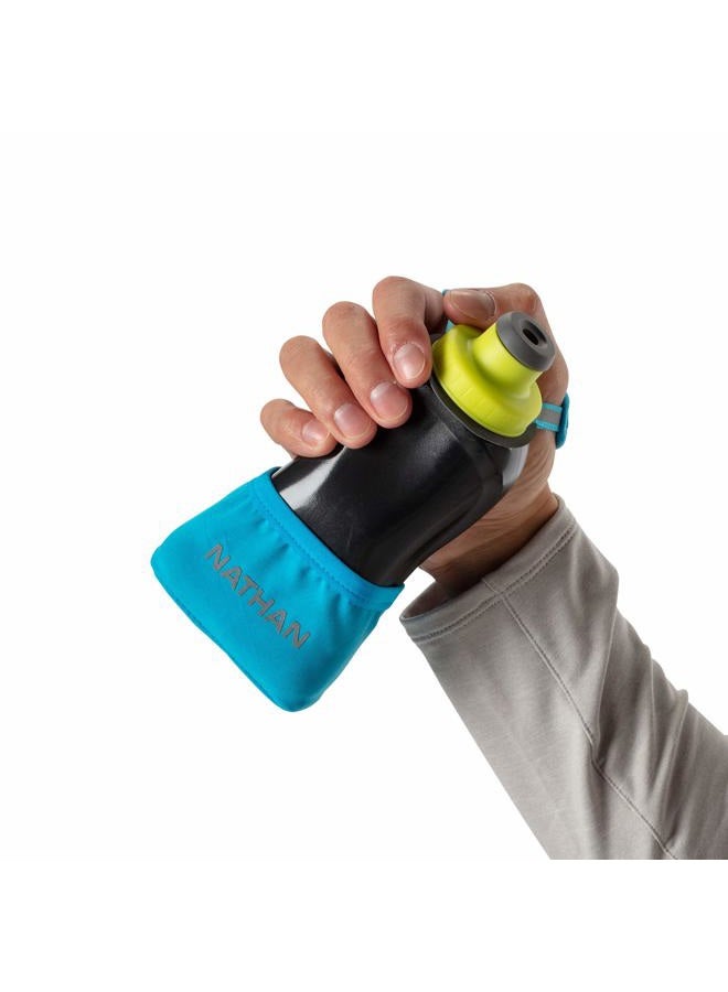 NATHAN Running Handheld Quick Squeeze. No-Grip Adjustable Hand Strap. 12oz / 18oz / Insulated. Reflective Hydration Water Bottle. (12oz, Lime/Black) - Image 4