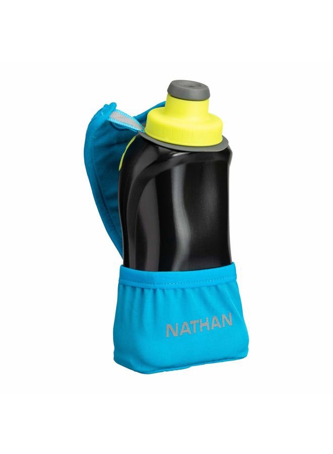 NATHAN Running Handheld Quick Squeeze. No-Grip Adjustable Hand Strap. 12oz / 18oz / Insulated. Reflective Hydration Water Bottle. (12oz, Lime/Black) - Image 1