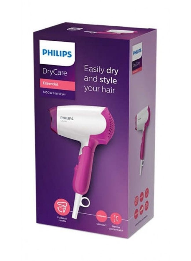 Philips Drycare Essential Hair Dryer BHD003/03, 2 Years Warranty Pink/White - Image 3