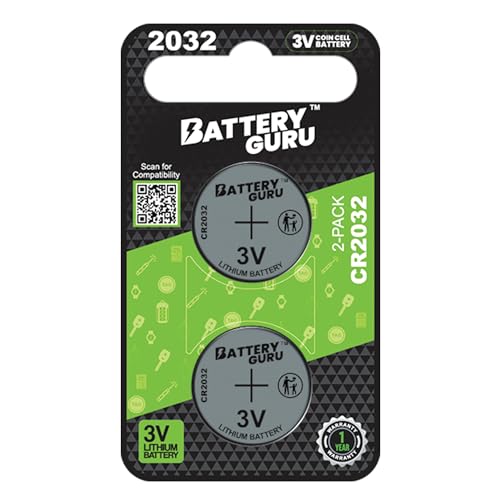 Tesla Gear Key Fob Battery Replacement for Hyundai Elantra (2007-2024 Hyundai Elantra, CR2032 Remote Battery Pack of 2) Powered by BatteryGuru - Image 1