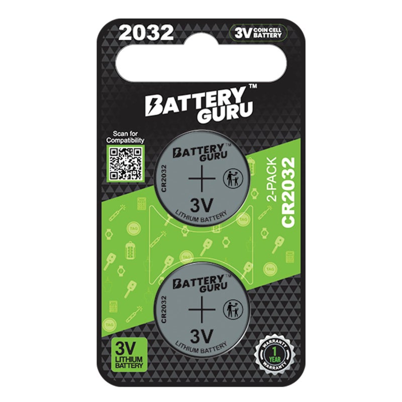 Tesla Gear Key Fob Battery Replacement for Hyundai Elantra (2007-2024 Hyundai Elantra, CR2032 Remote Battery Pack of 2) Powered by BatteryGuru - Image 5