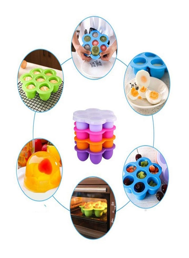 Skingwa Silicone Egg Bites Molds with Lid for Instant Pot, 2 Packs (For 3qt (6.3"x6.3"x1.6"), Blue+Green) - Image 3