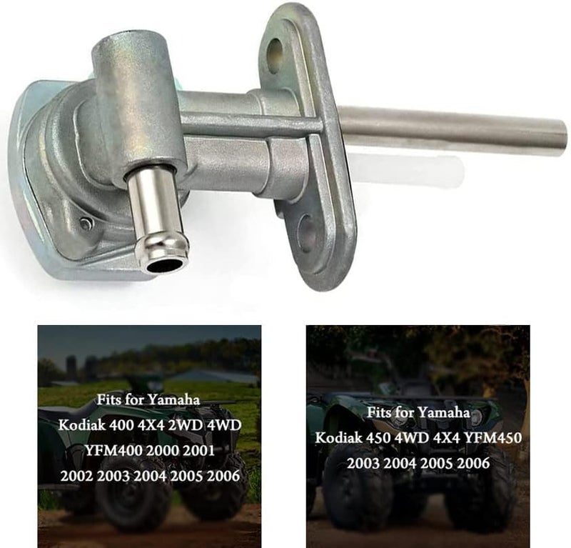 Earlyred Fuel Petcock Switch Valve with Lever Screw for Yamaha Kodiak Grizzly 400 450 YFM400FA YFM450FA YFM400 YFM450 2WD 4WD Fuel Tank Shutoff Valve Lines Parts 5GH-24500-10-00 ‎1NS-F4524-00-00 - Image 5
