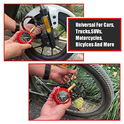 AWELTEC Tire Pressure Gauge 0-60 PSI Long Hose - Heavy Duty Tire Gauge High Accurate with Large 2 Inch Easy to Read Glow Dial, Low – High Tire Gauge for Car, SUV & Truck Tires - Image 5