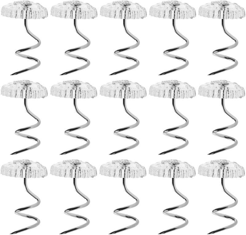 Garneck 100pcs Stainless Steel Spiral Sofa Tacks and Furniture Pins, Sheet Tack Fasteners for Bed Skirts, Upholstery Edge Fixing Pins for Couch Covers and Drapery - Image 1