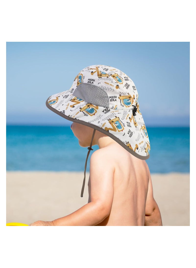 SYOSI Kids Sun Hat, Toddler Bucket Hat, Summer Beach Hat, Children's Fisherman Hat, Foldable Hat with Neck Flap Adjustable Wide Brim, UPF 50+ Sun Cap for Boys Girls, Suitable for 2-6 Years Old - Image 5